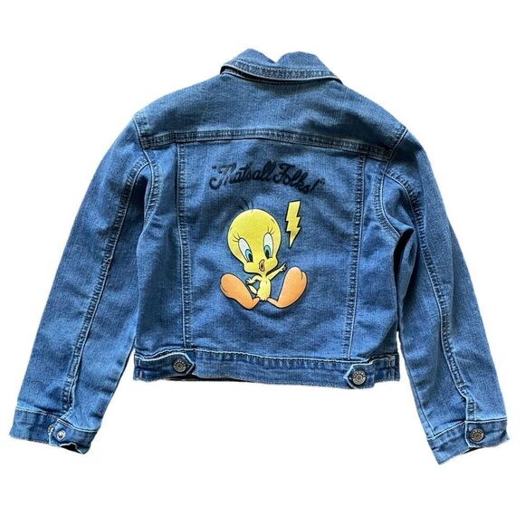 LOONEY TUNES Tweety Bird Jean Jacket Girl's Size Small - Picture 1 of 5